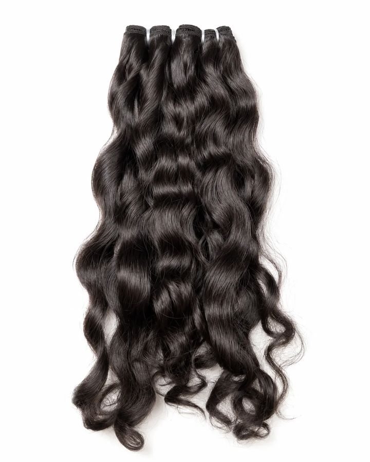 Indian Wavy raw human hair texture
