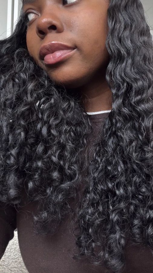 Client wearing Indian Curly 3 Bundle Deal